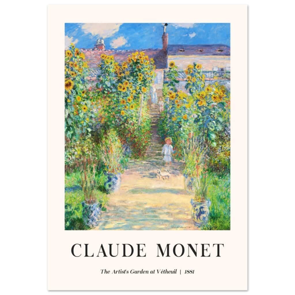 Claude Monet - The Artist's garden at Vétheuil poster