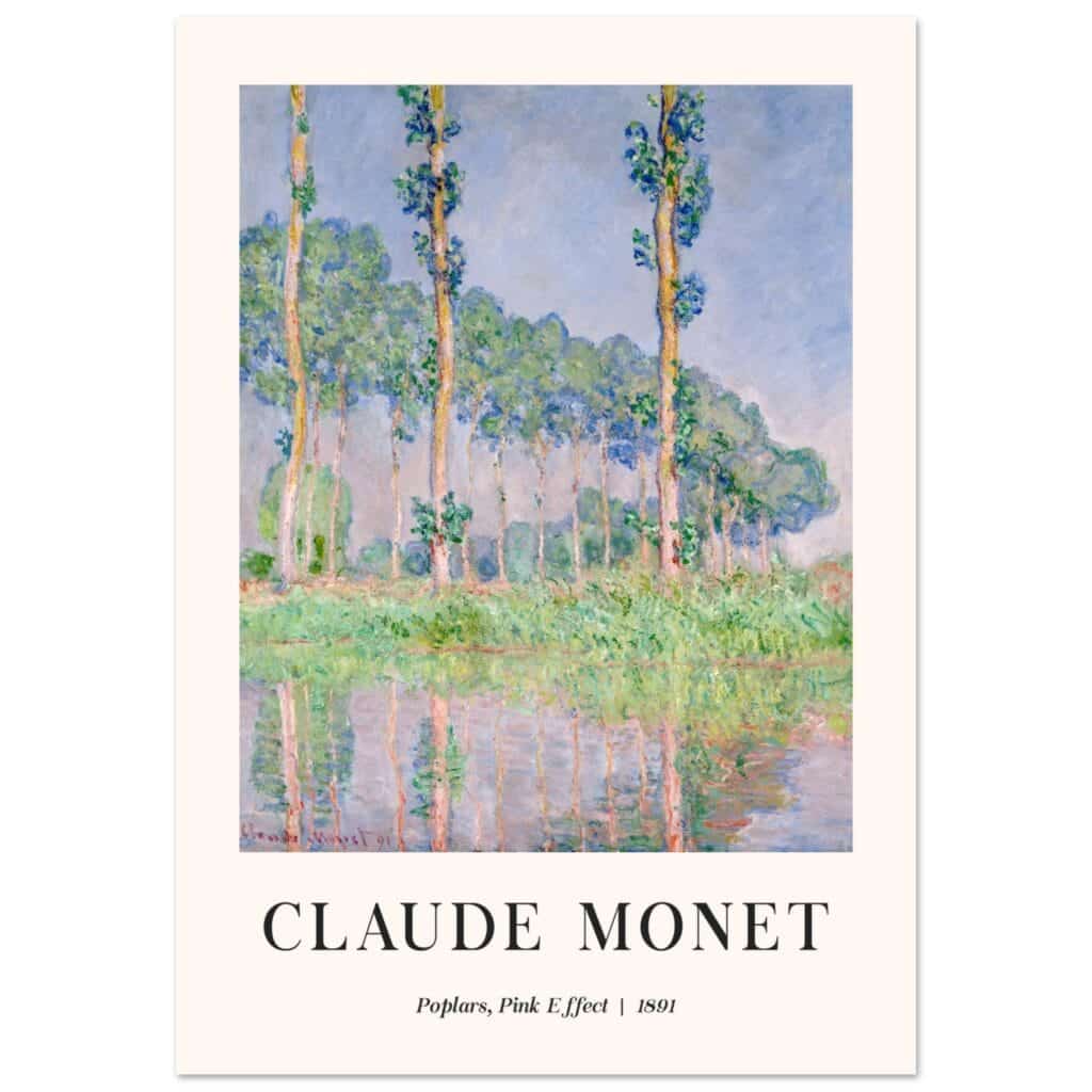 Claude Monet - Poplars, Pink Effect poster
