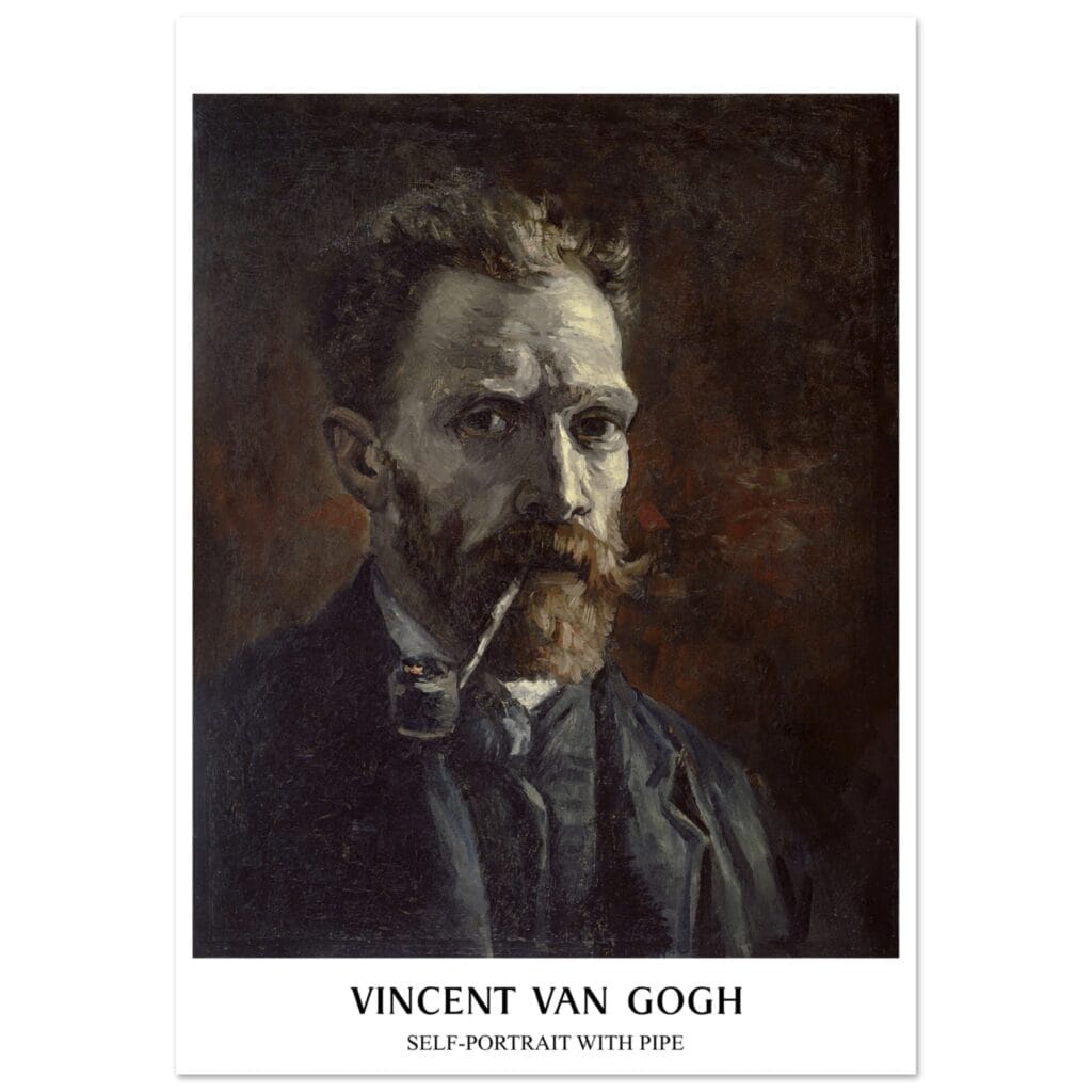Vincent van Gogh - Self-portrait with pipe poster