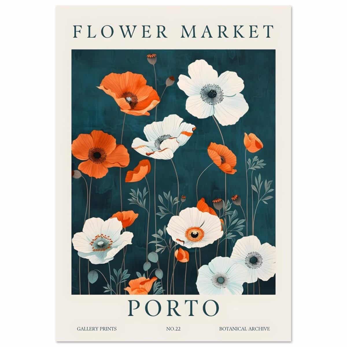 Flower market - Porto poster