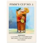 Pimm's Cup No. 1 cocktail - Ingrediënten poster