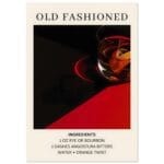 Old Fashioned cocktail - Ingrediënten poster