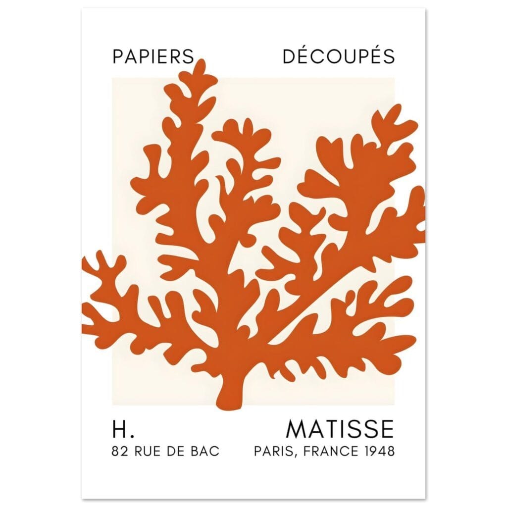 Matisse – Aqua bloom orange poster