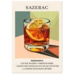 Sazerac cocktail - Ingrediënten poster