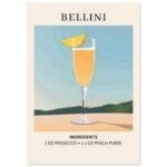 Bellini cocktail - Ingrediënten poster