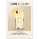 John Collins cocktail - Ingrediënten poster