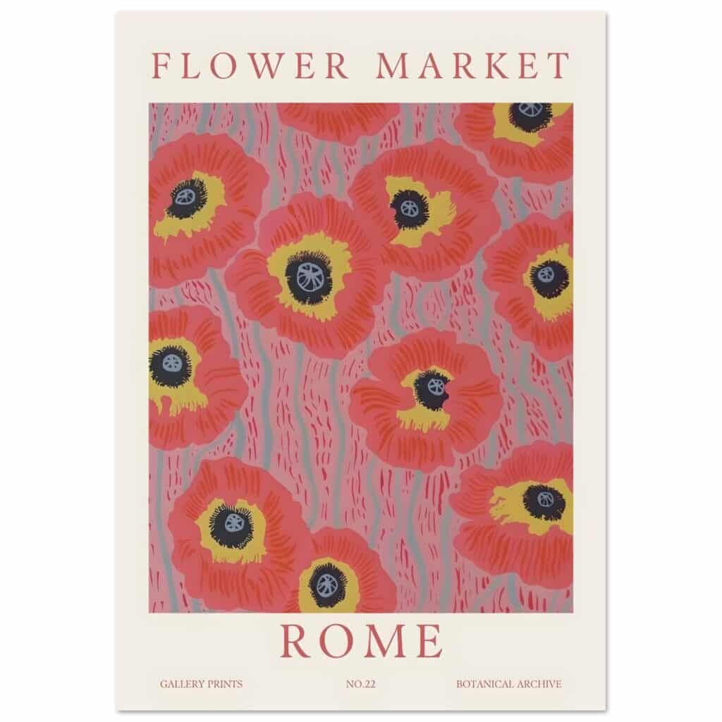 Flower market - Rome poster