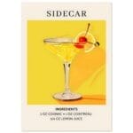 Sidecar cocktail II - Ingrediënten poster