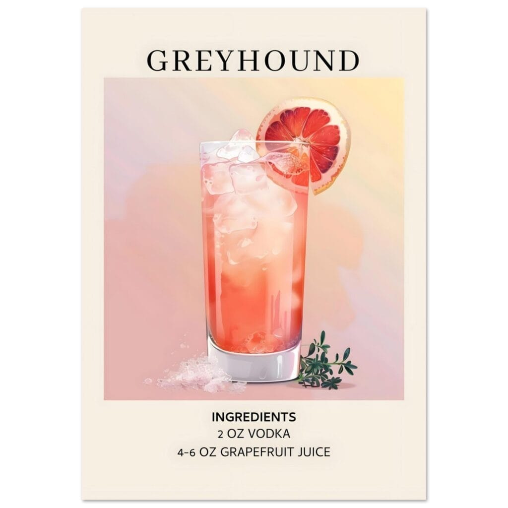 Greyhound cocktail - Ingrediënten poster