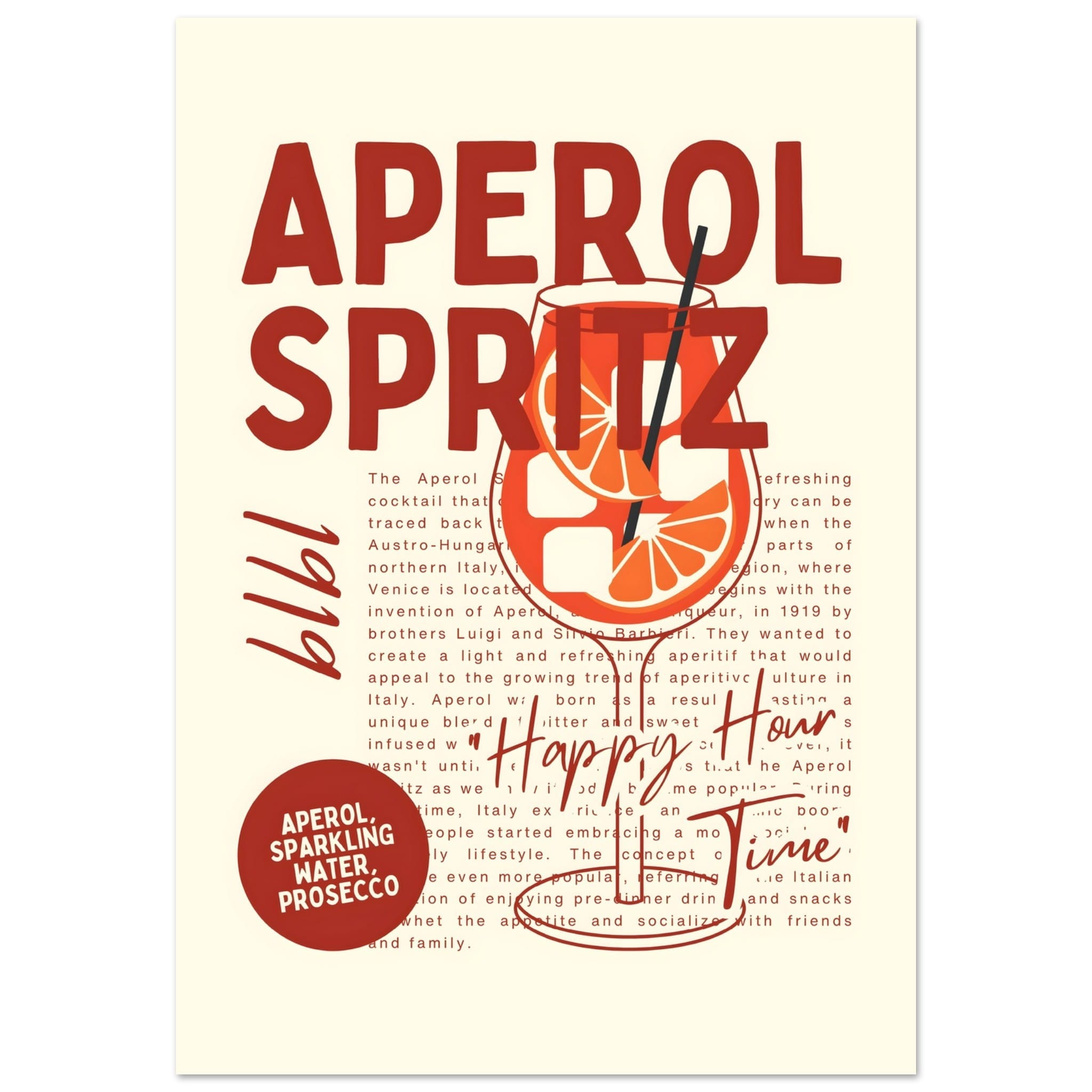 Aperol Spritz - Happy hour poster Aperol Spritz - Happy hour poster