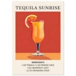 Tequila Sunrise cocktail - Ingrediënten poster