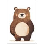 Bruine beer staand poster