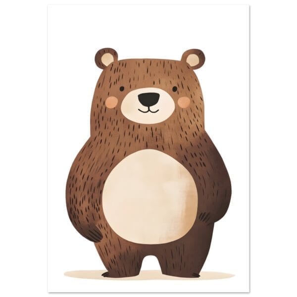 Bruine beer staand poster