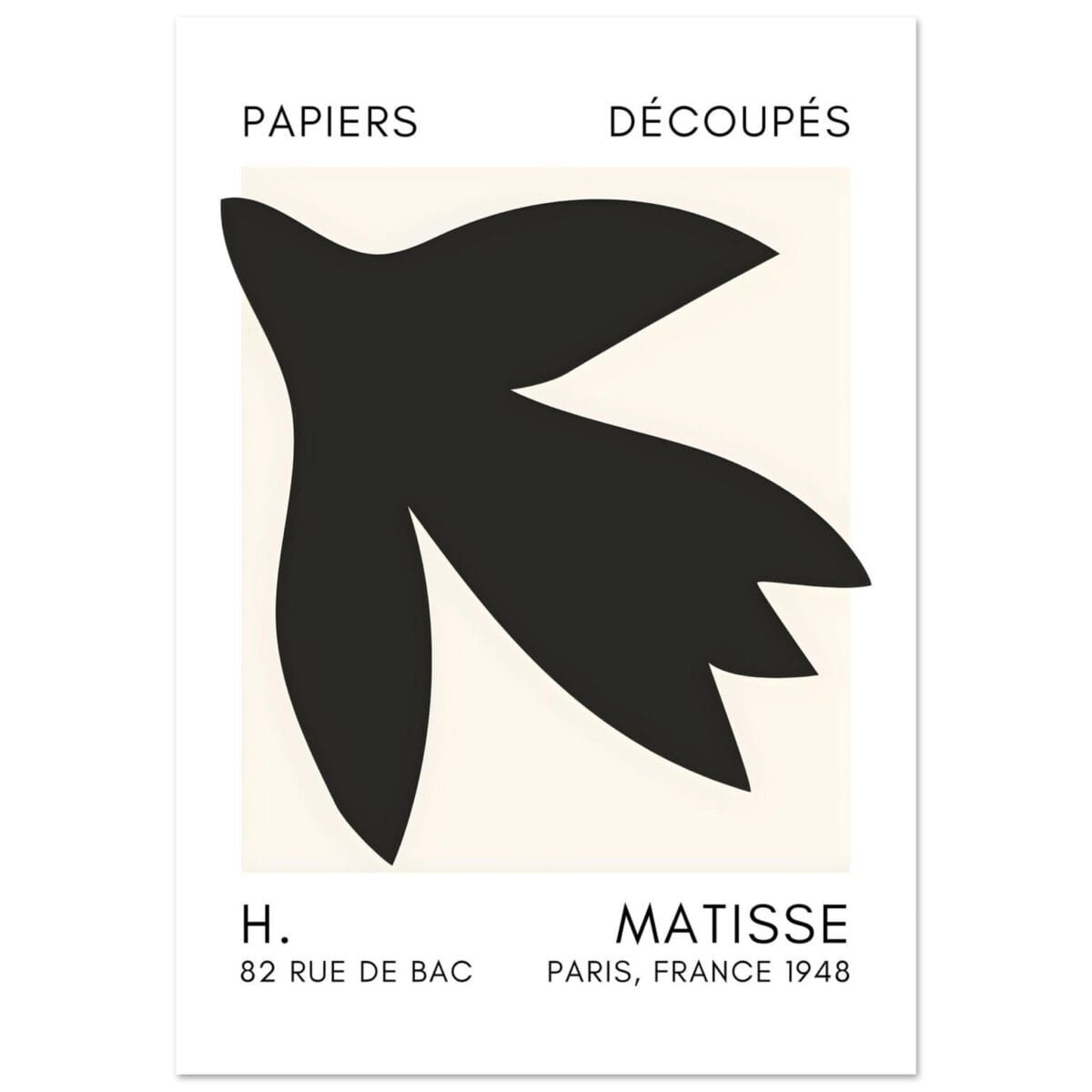 Matisse – Shapes in the air black poster