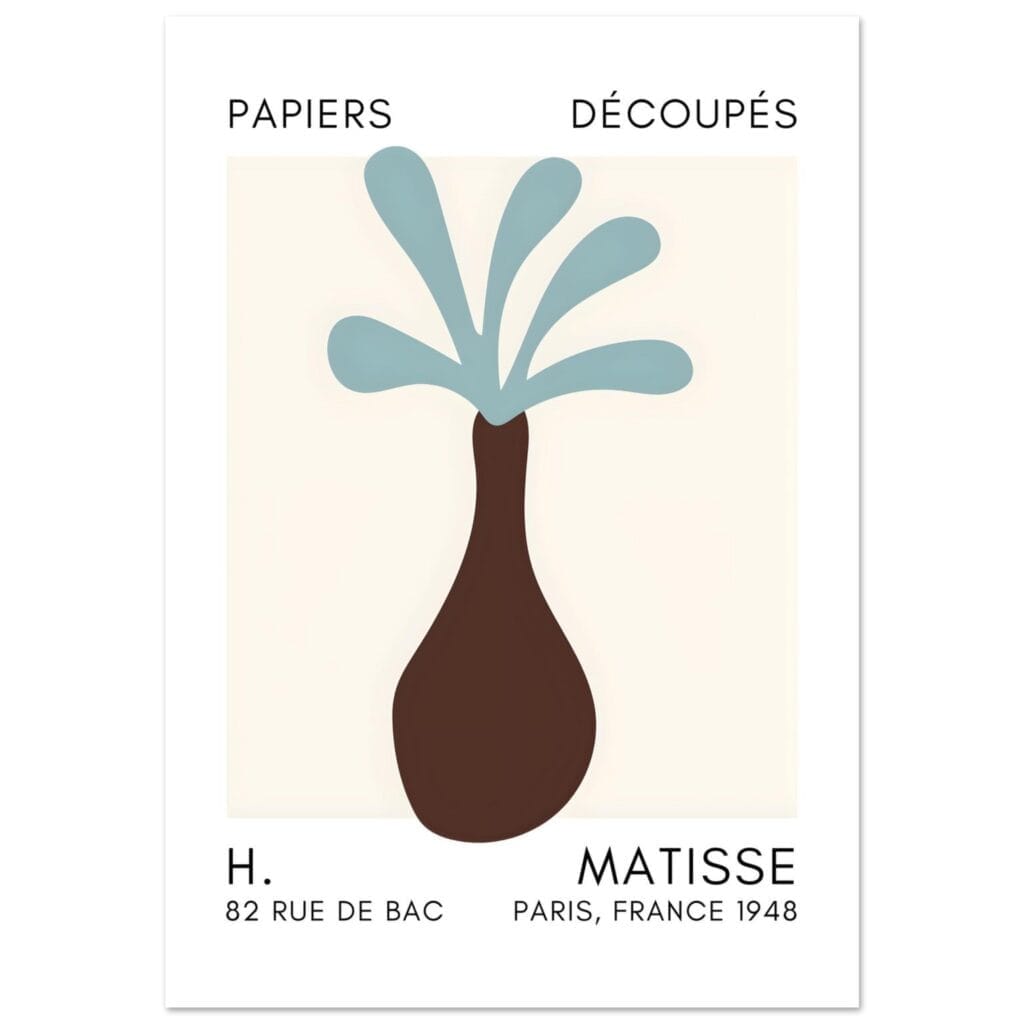Matisse - Ocean flower turquoise poster