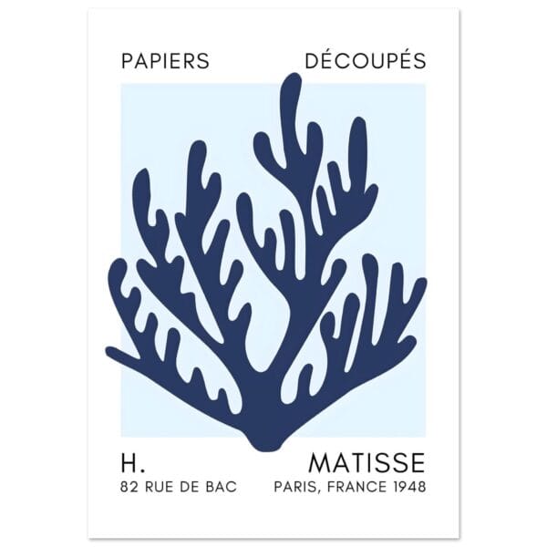 Matisse – Coral harmony navy blue I poster