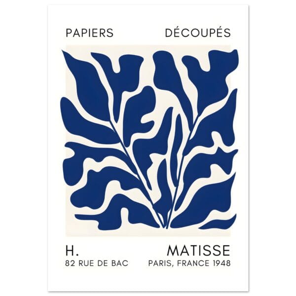Matisse – Seabed shapes navy blue II poster