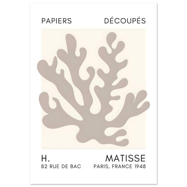 Matisse – Saltflower shapes grey poster