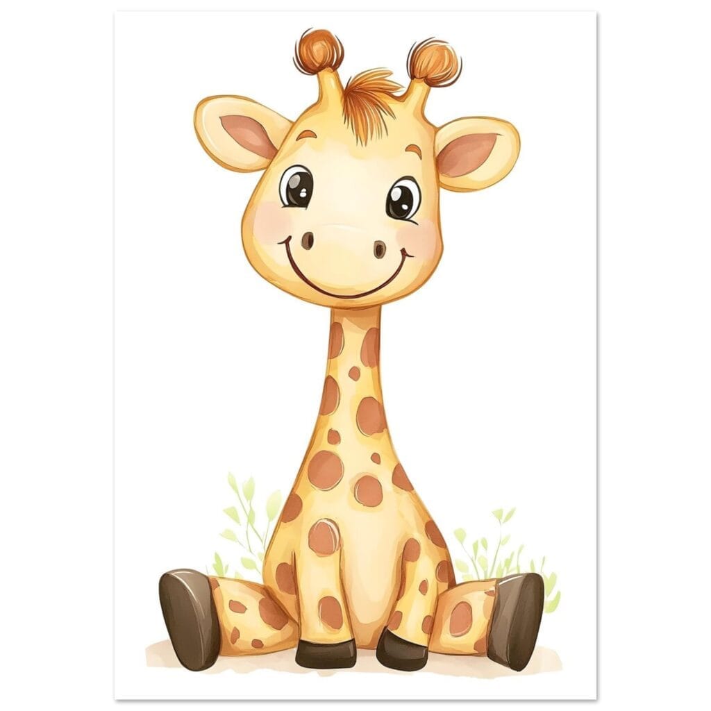 Vrolijke giraffe poster