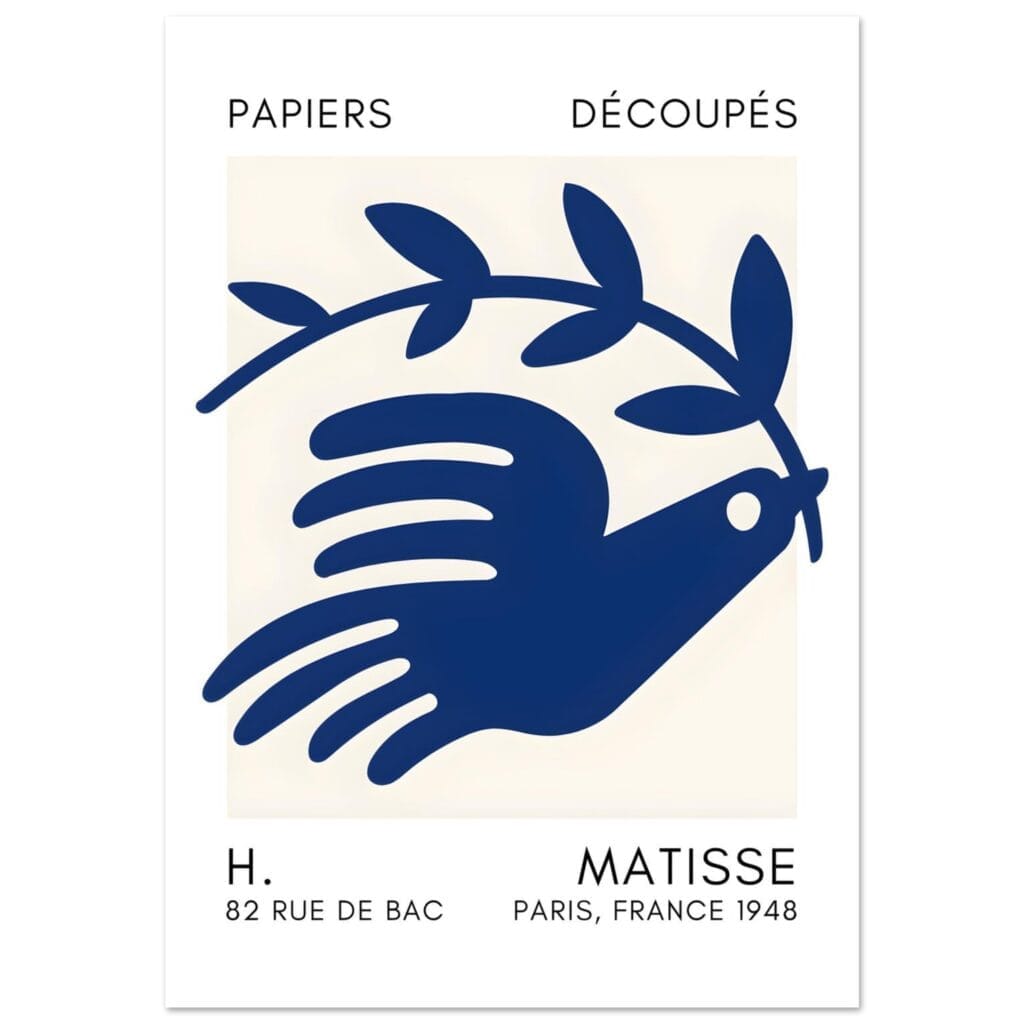 Matisse – Peace dove navy blue II poster