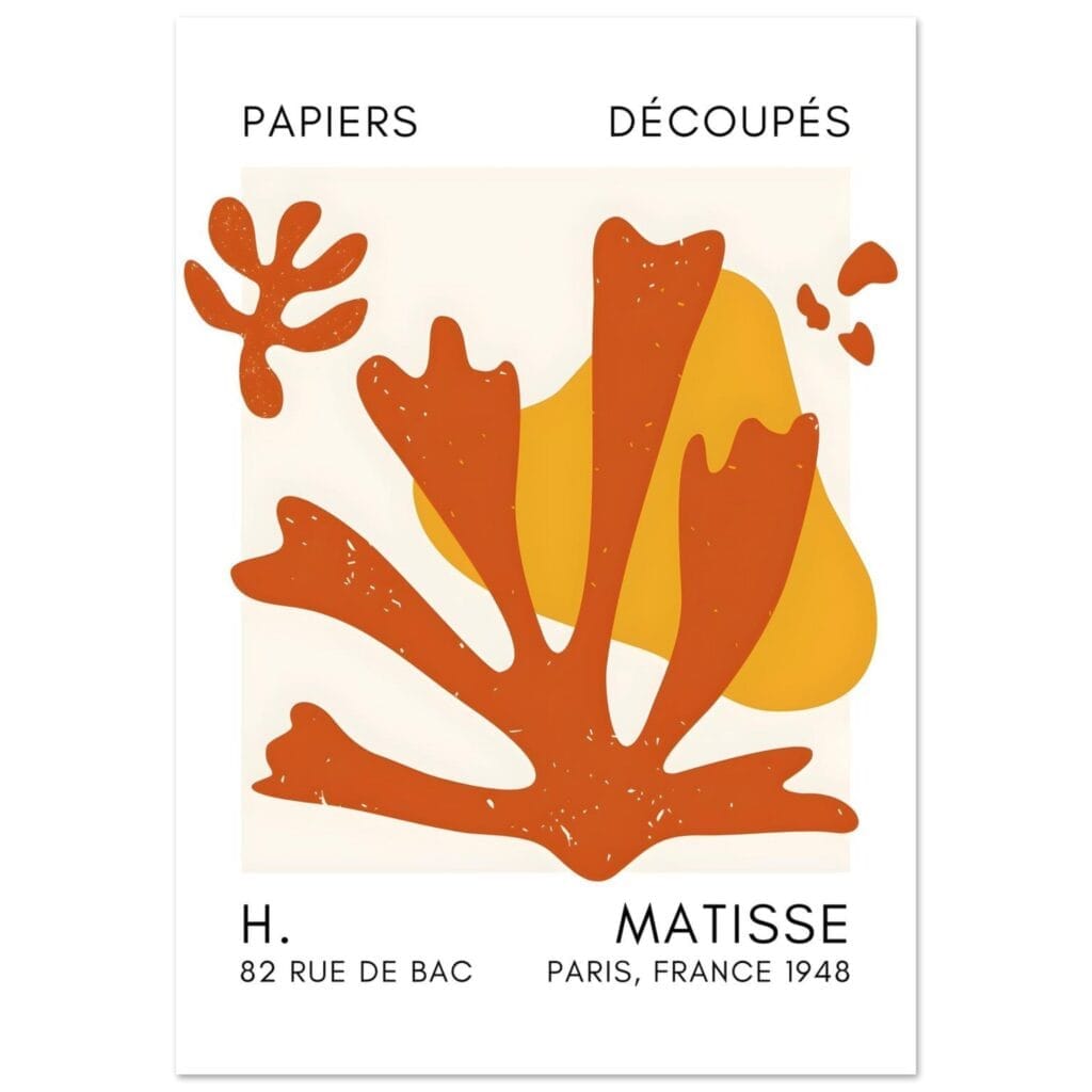 Matisse – Abstract bloom orange poster