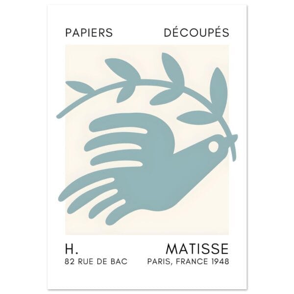 Matisse – Peace dove turquoise poster