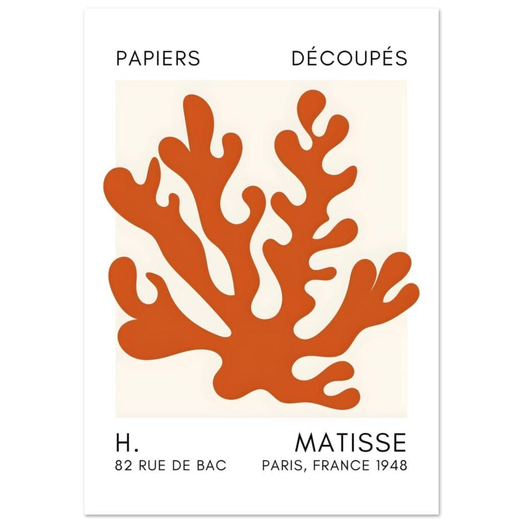 Matisse – Saltflower shapes orange poster