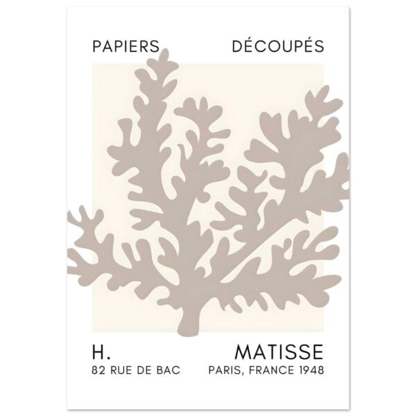 Matisse – Aqua bloom grey poster