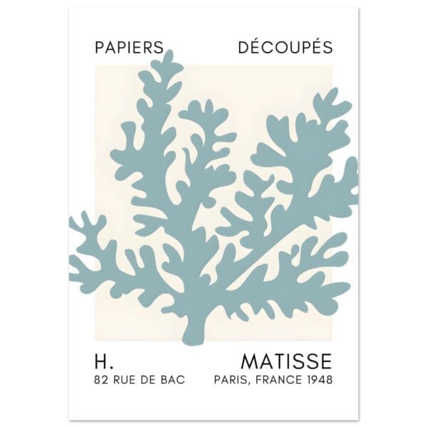 Matisse – Aqua bloom turquoise poster