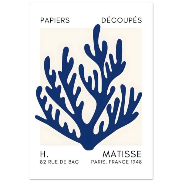 Matisse – Coral harmony navy blue II poster
