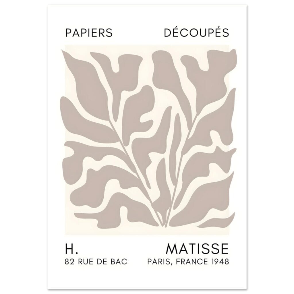 Matisse – Seabed shapes grey poster
