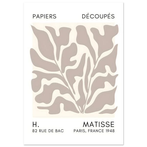 Matisse – Seabed shapes grey poster