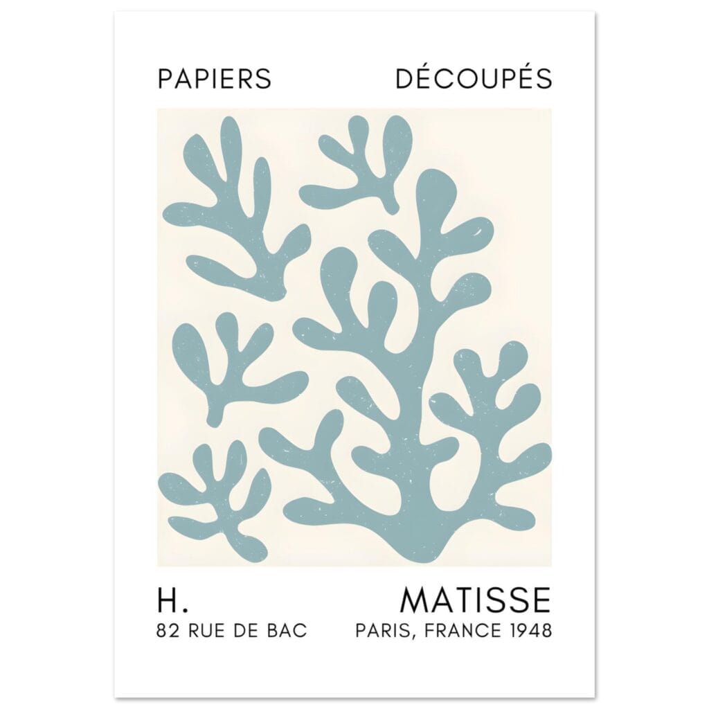 Matisse – Coral shadows turquoise poster