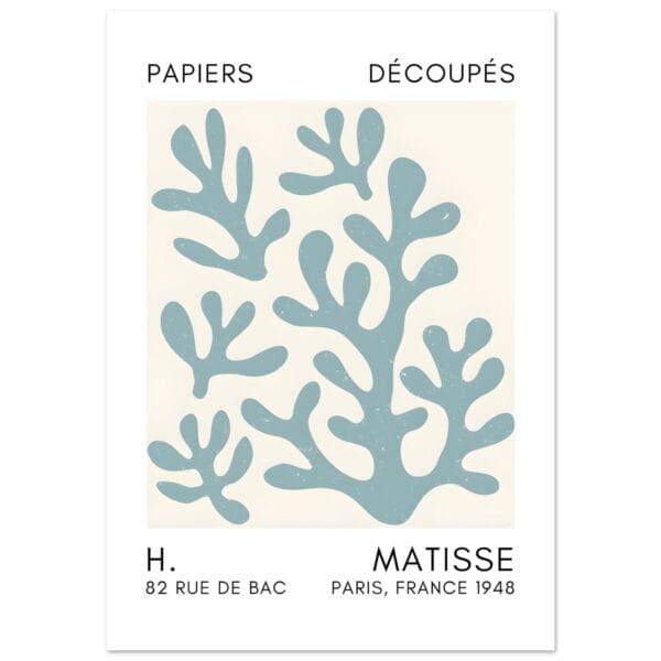 Matisse – Coral shadows turquoise poster