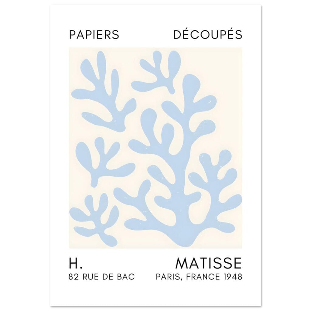 Matisse – Coral shadows light blue poster