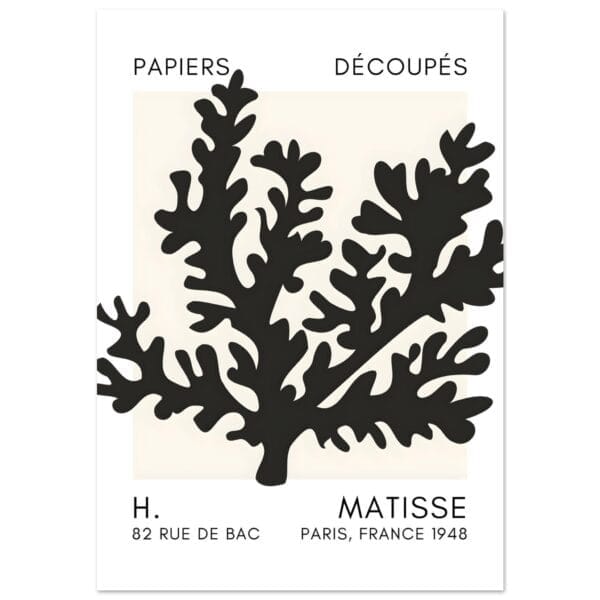 Matisse – Aqua bloom black poster