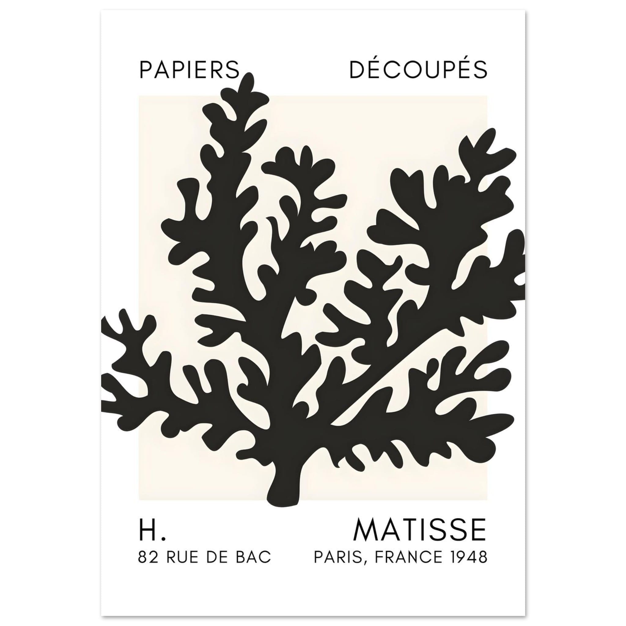 Matisse – Aqua bloom black poster Matisse – Aqua bloom black poster