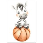 Sportieve zebra poster