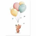 Beer en ballonnen poster