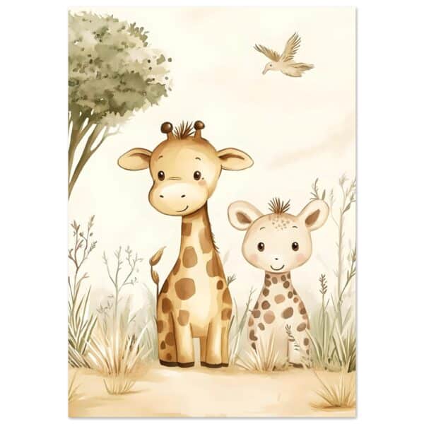 Liefdevolle giraffen poster