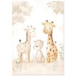 Giraffen familie pastel poster