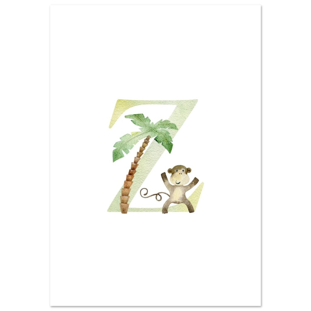 Letter Z kindernaam poster