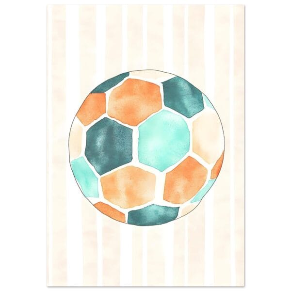 Blauw oranje voetbal poster