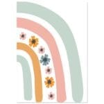 Regenboog met bloemen II poster