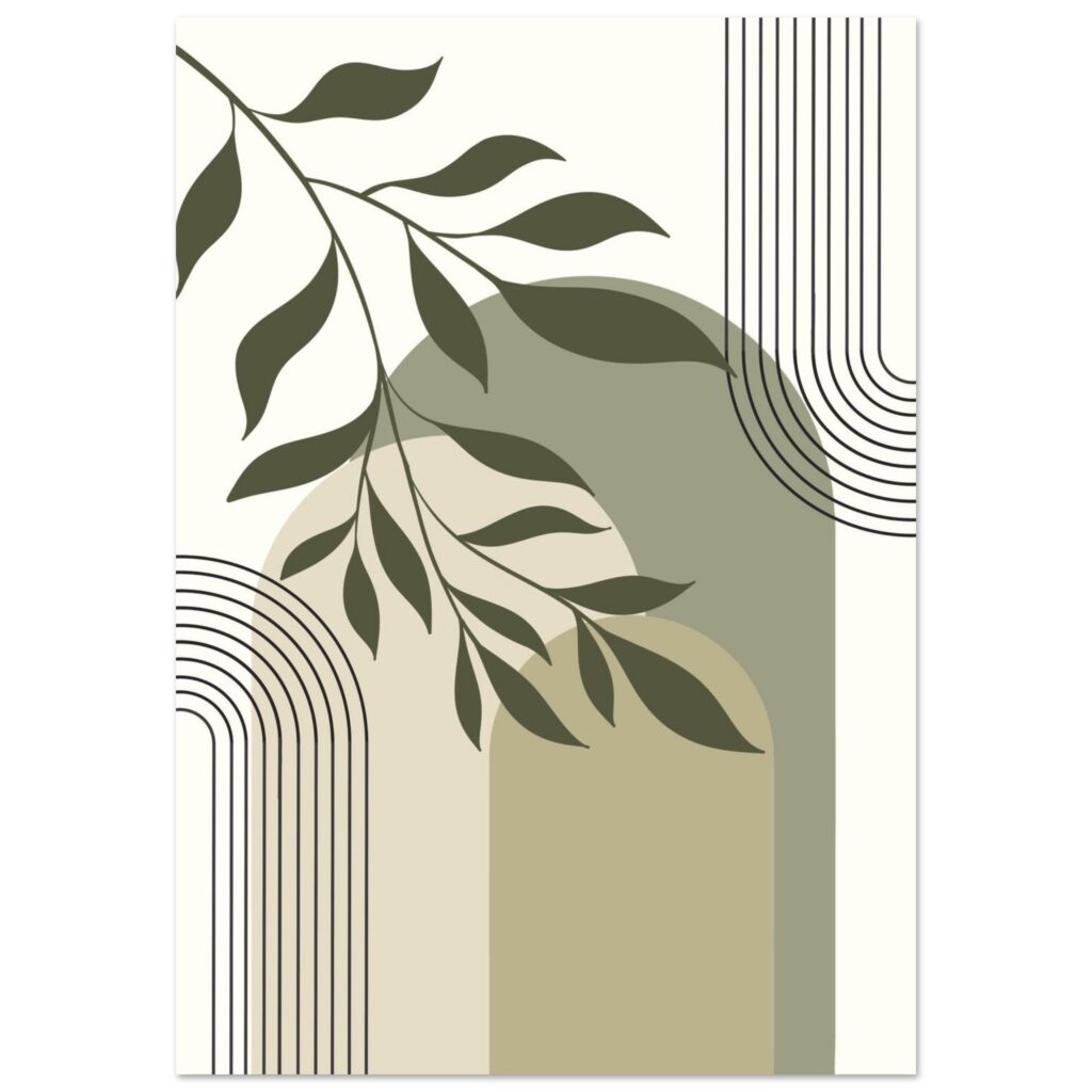 Boho – Olive lines poster