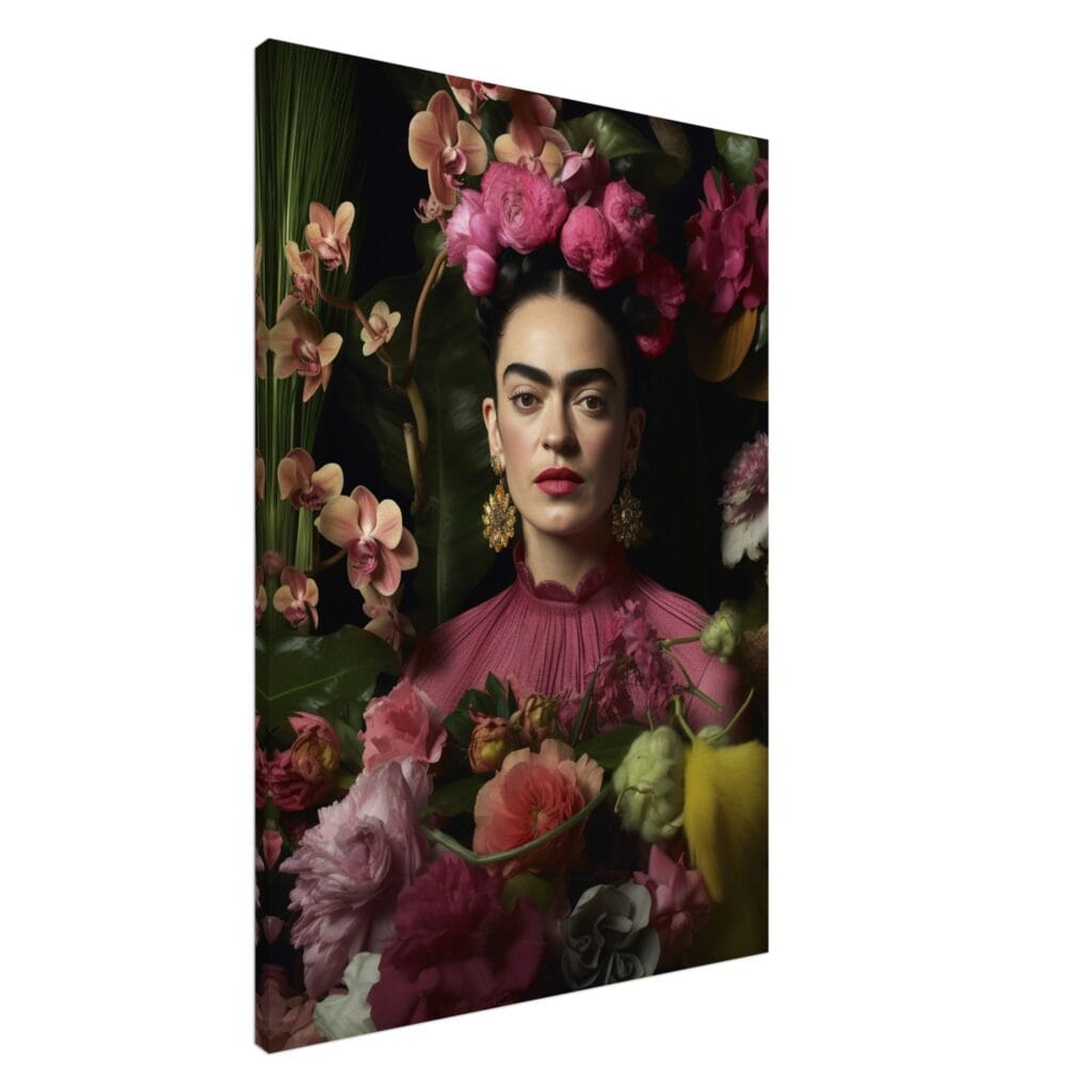 Frida Kahlo – Floral portrait canvas