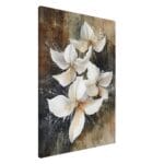 Vintage white blossoms canvas