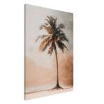 Palm tree on the beach canvas