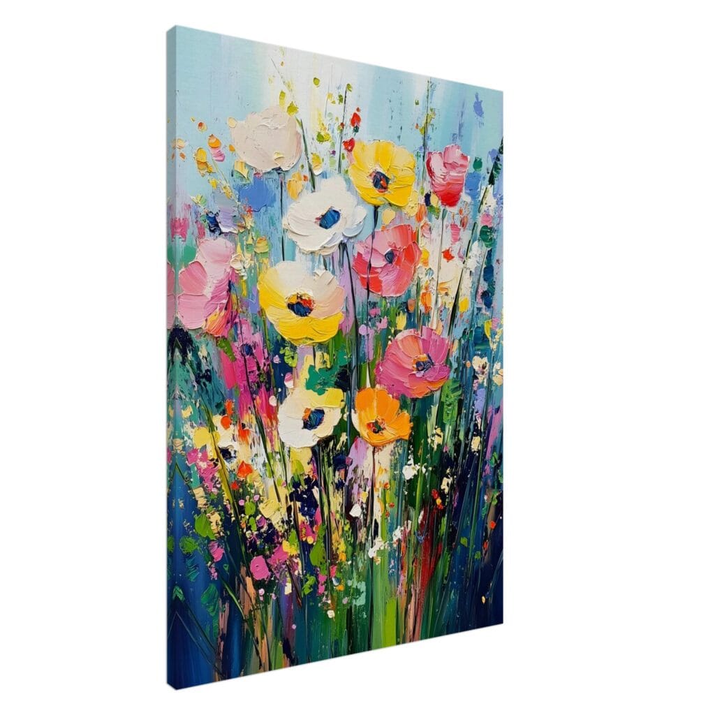 Colourful flowers canvas