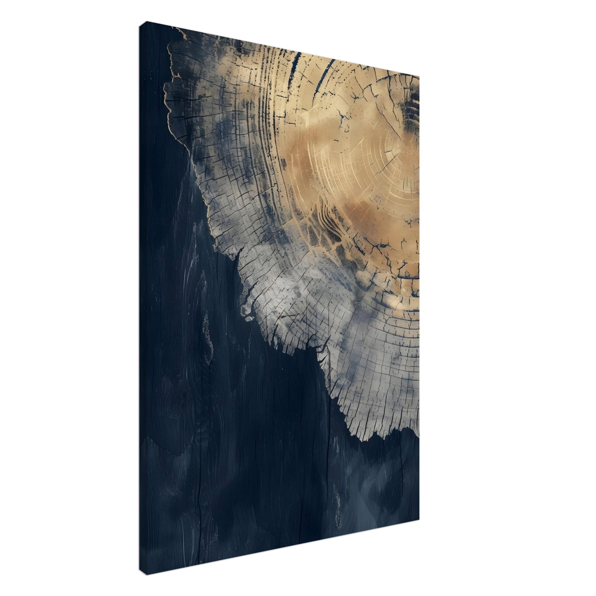 Abstract wood rings canvas